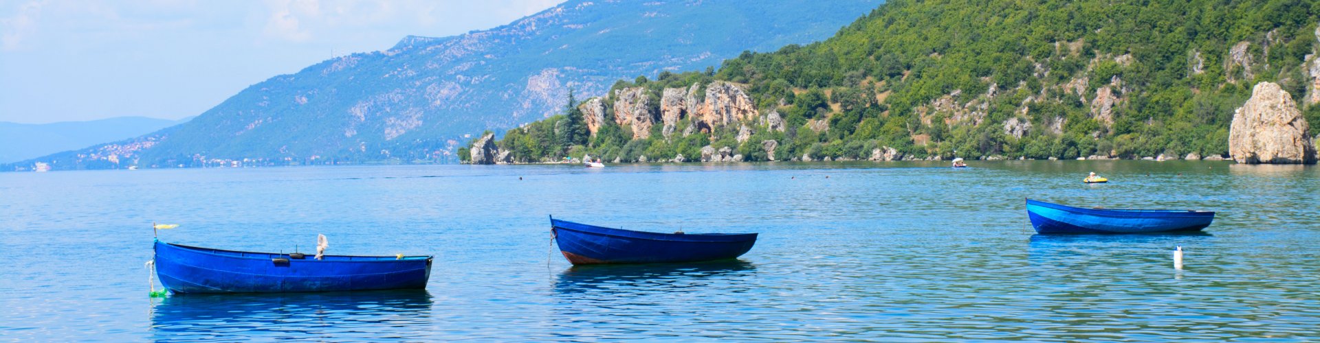 Vissersbootjes op het meer van Ohrid